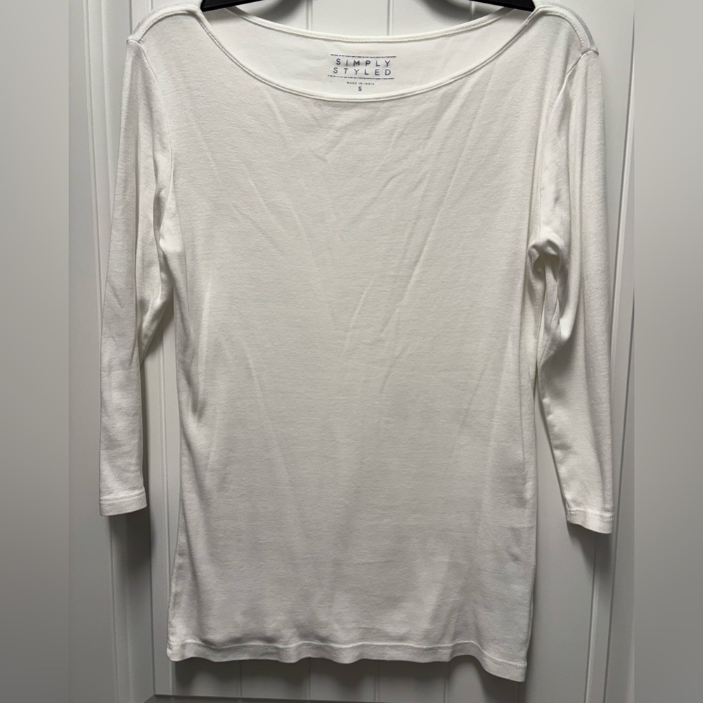 Simply Styled Women's Cream 3/4 Sleeve Top